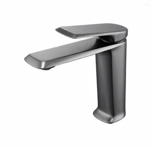 Bathroom Sink Faucets Gun Grey Luxury Brass Wash Basin Faucet High Quality Cold Water Hand Tap Modern Design Lavatory