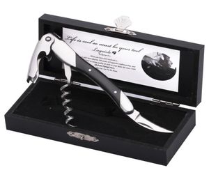 Laguiole Wood Handle Wine Openers Stainless Steel Bottle Opener Corkscrew Wine Knife Can Openers in Gift Box Kitchen Accessories Y6580342