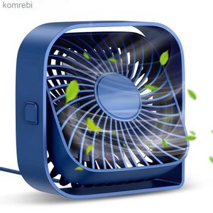 Electric Fans Topk USB Desk Fan Strong Airflow Tyst Operation Three-He-Wind Mini Table Fan 360 Rotertable Head for Home Office Bedrooml240122