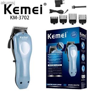 Hårklippare Kemei KM-3702 USB laddar högeffekt professionell salongelektrisk hårklipp för män skägg yq240122