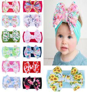 Ins printed Headbands baby Bow Flower Boutique Girls Bohemia Hair Accessories Kids headware Hairband FFA287814407587