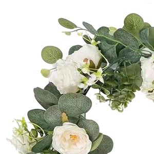 Decorative Flowers Artificial Green Leaf Vines Floral Arrangement Eucalyptus Garland For Holiday Door Wedding Party Wall Decoration