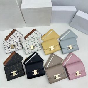 デザイナーファッションレザーウォレット高級クレジットカードホルダー財布バッグ2インチのゴールドハードウェアジッピーコインプロセス高品質の女性