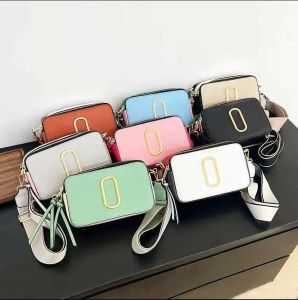 Designer Bag Snapshot Multi-Color Camera Bag Classics Mini Mark Bag Handväska Kvinnors breda remmar Axelväska Fashion Luxury Leather Flash Str