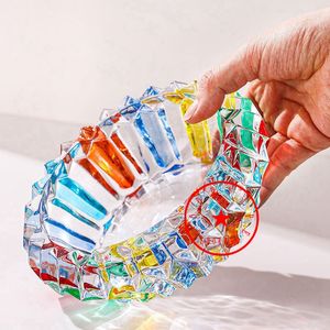 Newest Colorful Glass Crystal Smoking Ashtray Innovative Desktop Tobacco Cigarette Tips Support Portable Container Bracket Holder Soot Ash Ashtrays
