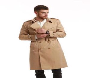 Verkauf von Herrenmode im England-Stil, langer Trench, hochwertiger, zweireihiger Baumwoll-Trenchcoat für Herren, Markenname Trenches1337019