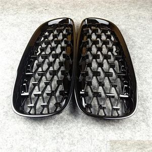 Grilles 1 Pair New Diamond Grille Abs Racing Grills For F10 F22 F30 F48 G11 G30 F15 Glossy Black Front Kidney Drop Delivery Automobile Dhx0U