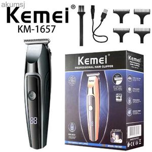 Hårklippare Kemei KM-1657 Ny design Mini Två hastighet LED Body Hair Men Electric Hair Clipper YQ240122