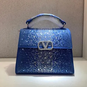 Bolsa de corrente de designer de moda para feminino vsling shinestone diamante festas sacolas luxuoso diamante cheio coberto com bolsas de ombro de cristal bolsa de embreagem de bolsas de noite