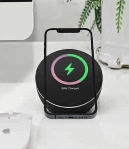 Magnetisk trådlös laddare Qi Charger Magnetic Phone Charger Stand för iPhone 12 Pro Max Mini Patent Mould3121847