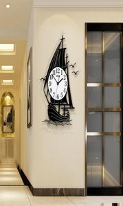 Jeźdź wiatr i fale cichy zegar ścienny Cooper Antlers Nowoczesne design dekoracyjne zegary ścienne Watch do domu dekoracja salonu l9282865