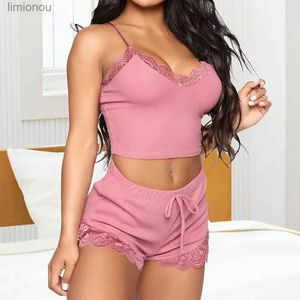 Women's Sleep Lounge Women Pajamas Sleepwear Pajama Set Camisole Shorts Backless Women Nightie Set Sexy V Neck Low Cut Casual Summer NightwearL240122