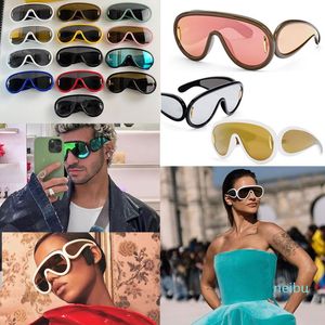 24SS Säsongacetatvågmask för kvinnors designers stora solglasögon breda ben mode mens personliga nyanser strand 100% skydd