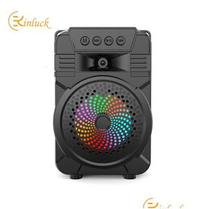 Alto-falantes portáteis Kinglucky Bluetooth Speaker Outdoor Square Dance com microfone K Song Card Computador Subwoofer Tws O Drop Entregar DHJF1