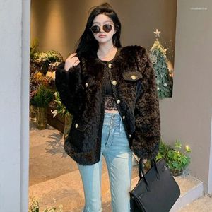 Women's Trench Coats 2024 Coat Autumn And Winter Ladies Design Sense Lamb Plush Warm Clothes For Women