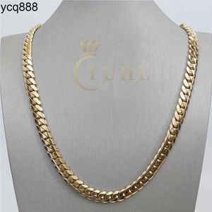 Cadena De Oro 14k placcato oro puro argento sterling 925 fatto a mano Miami cubana catena a maglia di lusso gioielli Hip Hop collana da uomo