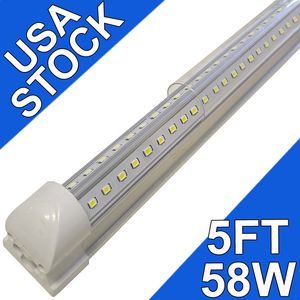 5FT LED Shop Light Garage 58W 6500K 5800LM White Light,T8 5ft LED Tube Lights Warehouse Workshop Basement,Linkable LED ShopLights usastock