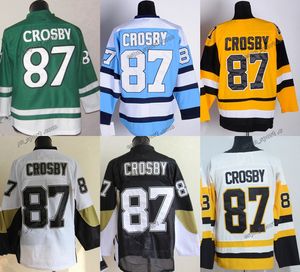 Vendita all'ingrosso di alta qualità 87 maglie da hockey su ghiaccio Sidney Crosby, tutte cucite con ricamo C Patch M-XXXL