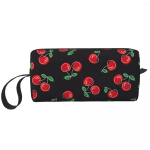 Sacos cosméticos Cherry Makeup Bag Bolsa Zipper Travel Higiene Pessoal Pequeno Armazenamento para Mulheres