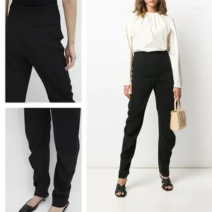 Calças femininas 2024 em forma de arco versátil clássico confortável magro casual all-match calças drapeadas