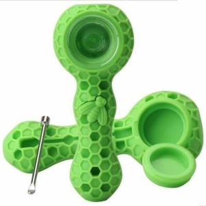 Pipa da fumo portatile in silicone di design ape Narghilè Mini pipa da tabacco da mano Dab Oil Rig Bong dab nail shisha pipa da fumo3414373