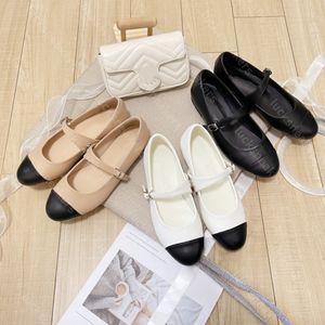 Designer-Kleidschuhe, hochwertige Damen-Sandalen, Mädchen, sexy Slingback-Schuhe, quadratische Zehenpartie, Leder, Mary-Jane-Schuhe, Outdoor-Marke, beige, weiße und schwarze Schuhe