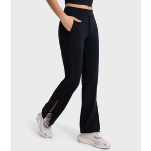 LU-047 Versatile Micro Flared Pants with Wide Open Cuffs to Show Leg Length Yoga Sports Casual Designer Leggings athletic wear