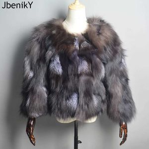 Jaquetas femininas Venda quente Mulheres Real Silver Fox Fur Coats Inverno Quente Natural Fox Fur Jackets Russian Lady Estilo Curto Genuine Fox Fur Outerwears