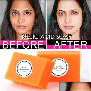 Handmade Soap 140G Kojic Acid Dark Black Skin Face Lightening Hand Made Glutathione Soaps Bleaching Brighten Drop Delivery Health Beau Ot5Ws