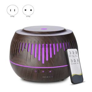 Humidifiers 500ML Wood Grain Aromatherapy Essential Oil Diffuser Aroma Air Humidifier With Remote Control LED Light YQ240122