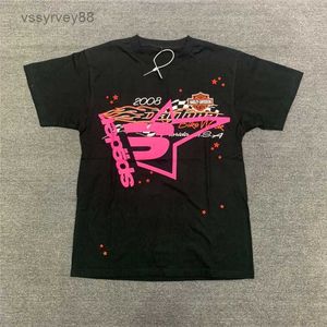 Różowy młody bandyt SP5DER 555555 T SHIRT MĘŻCZYZNA KOBIETA 1 Najlepsza jakość Puff Print Spider Wzór T-shirt TOP TEE Uaxm x6f9