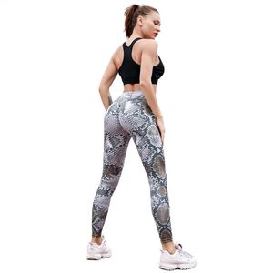 Capris leggings kvinnor ny snabb sjöfart kvinnor vit orm tryckt leggings svart pu läder patckwork träning heta höft veckade leggings