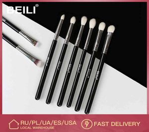 Beili 8st Classic Black Pro Eye Make Up Borstes Get Syntetiskt hår Eyeshadow Eyebrow Blending Smoky Beauty Makeup Brushes Set 207402671