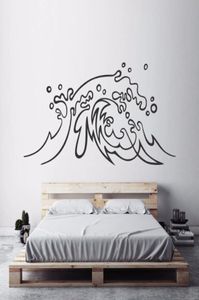 Adesivi murali Adesivo design nautico Ocean Wave Decal Surf Art Home Arredamento camera da letto Tema spiaggia Onde del mare Murales AY14942040786