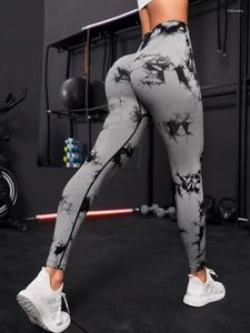 Active Pants 2024 Tie Dye Yoga Gym Leggings Kvinnor Sömlös hög midja Push Up Sport Tights Fitness Workout Leggins For Woman