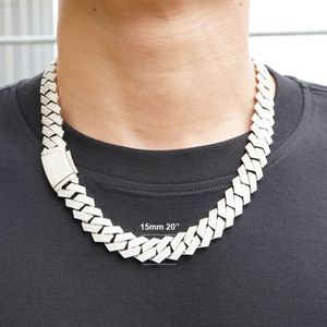 Collana da uomo con pass personalizzato Diamond Tester Hip Hop Vvs Moissanite Catena a maglie cubane in argento 925 ghiacciato