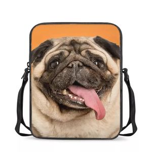 Przewoźnik Women Dog Pug Crossbody Bag dla kobiet mini małe kwadratowe torby urocze nowa koreańska wersja Messenger Envelope Portfel telefonu