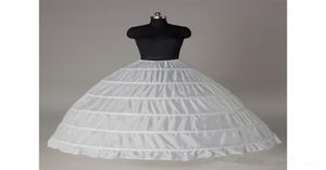 2018 em estoque vestido de baile anágua barato branco preto crinoline underskirt vestido de casamento deslizamento 6 hoop saia crinolina para quinceanera4166426