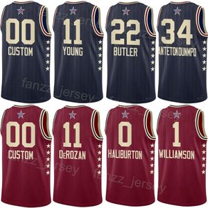 Printed Basketball All-Star 2024 Jerseys Men Kids Women Damian Lillard 0 Joel Embiid Jayson Tatum Jimmy Butler Trae Young Tyrese Haliburton Giannis Antetokounmpo