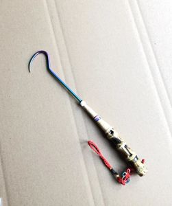Фиолетовая бамбуковая ручка, стальной крючок для подледной рыбалки, снасти, подходящие для легкой тяжелой рыбы, активный багор 240119