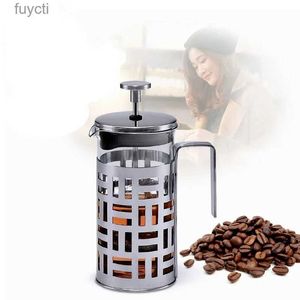 コーヒーメーカー350ml/600/1000mlポータブルマニュアルフレンチプレスポット家庭用使用コーヒーメーカーステンレススチールガラスフィルターコーヒーマシンYQ240122