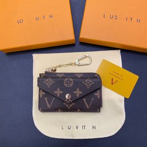 Clássico feminino v dupla camada moeda bolsa designer zíper carro chaveiro grande capacidade para cima e para baixo boca saco de carteira de motorista masculino