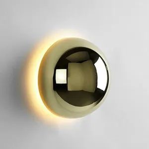 Wall Lamps Nordic Modern Design Interior Round Lamp For Bathroom Bedroom Bedside Sconce Stair Kids Room Decor LED Night Light Fixtures