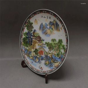 Bottles Beautiful Mountains And Rivers Ceramic Bone China Dinner Plates Modern Chinese Style Living Room Craft Ornament