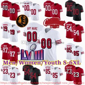 Fred Warner Jersey Custom S-6XL 85 George Kittle Football Maglie cucite Nick Bosa Deebo Samuel Brock Purdy Christian McCaffrey Brandon Aiyuk Kyle Juszczyk Mason