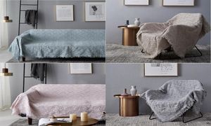 Modern Solid Blue Throw Blanket Cotton Pink Knitted Sofa Blanket Throw Gray T Shape Chunky Cover TravelAir Home Textile18832922024