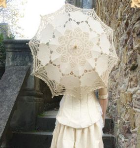 Antik spetsparasoler paraplyer bröllop brud brudtärna parti po props 12 st parti i bulk1006236