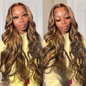 Body Wave Highlight Wig Human Hair 13x4 13x6 Hd Lace Frontal Wig Cheap Brazilian Colored Glueless Wig Human Hair baby hair