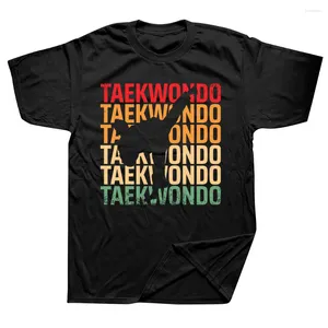 Herr t-skjortor roliga taekwondo retro design korea martial art grafisk bomull streetwear kort ärm födelsedagspresenter sommar t-shirt