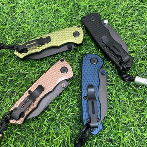 Bm290BK Cuchillos de inmunidad total Crater Blue, Flat Dark Earth Woodland Green Axis Mini cuchillo de bolsillo plegable M4 Mango de aluminio de acero Herramientas para exteriores